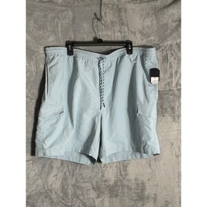 Original Use Mens Cargo Shorts Gentle Aqua Blue Nylon XXL 043 20 0250 New